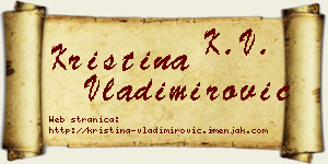 Kristina Vladimirović vizit kartica